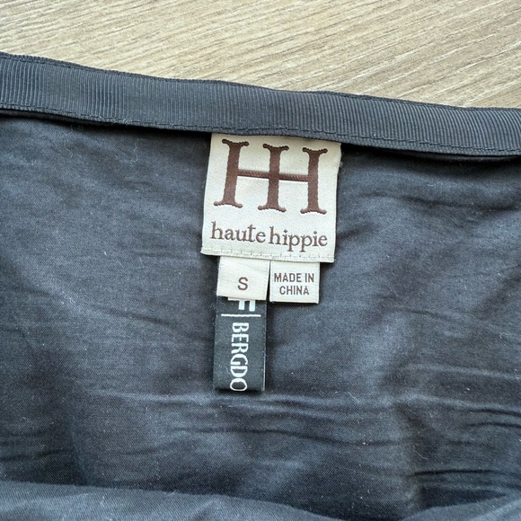 Haute Hippie Chevron Leather Mini Skirt - Brown and Tan - Picture 2 of 3